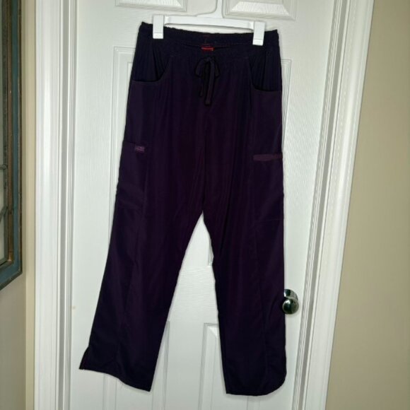 Dickies eggplant medium cargo drawstring Scrub Pant - Picture 1 of 4